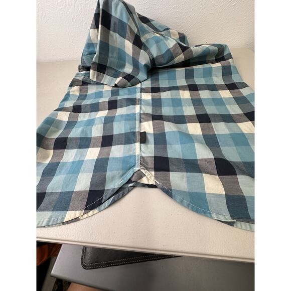 North Face Shirt Mens M Blue Plaid Short Sleeve Button Up Camp Core, Hiking Nerd - Picture 6 of 14